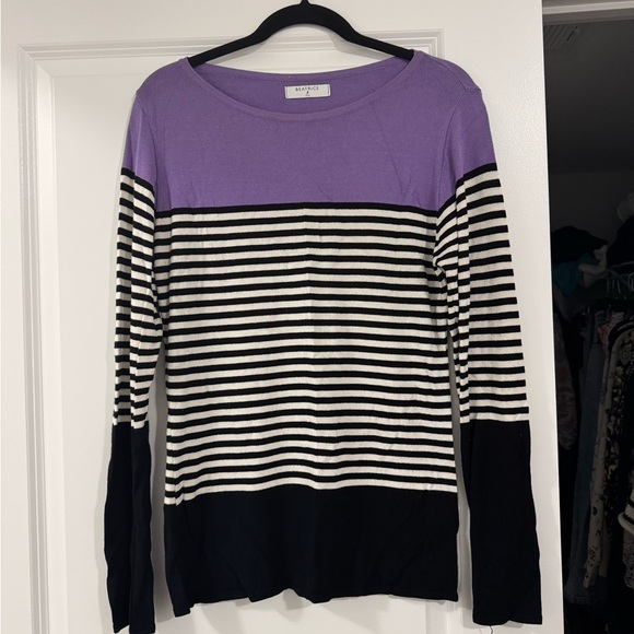 Beatrice Thin Striped Sweater Size XL - Picture 1 of 6